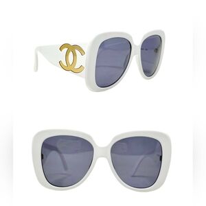 Vintage 1995 CHANEL "Barbie" Sunglasses with 24 Karat Gold Logo & Black Case